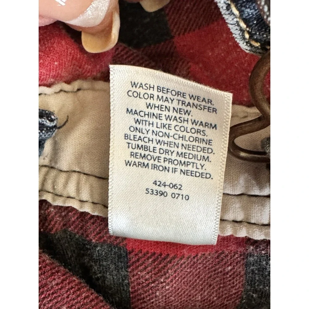 Oshkosh Denim Lined Red Plaid Overalls‎ Size 9 Months